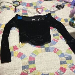 YITTY Black Velvet Blouse